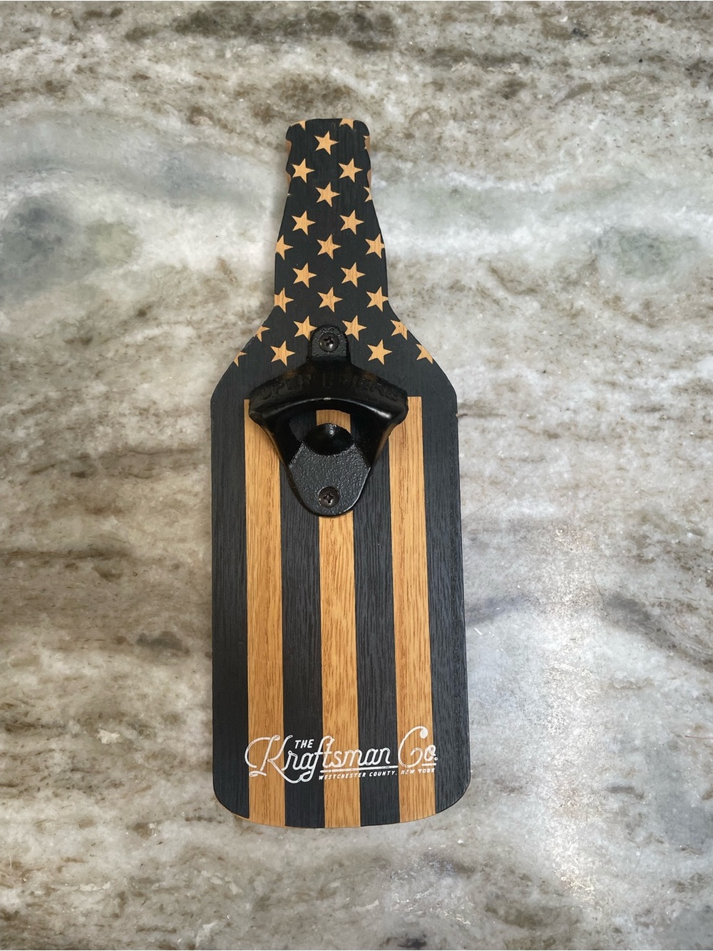 Black & Natural Wood Paddle Bottle Opener